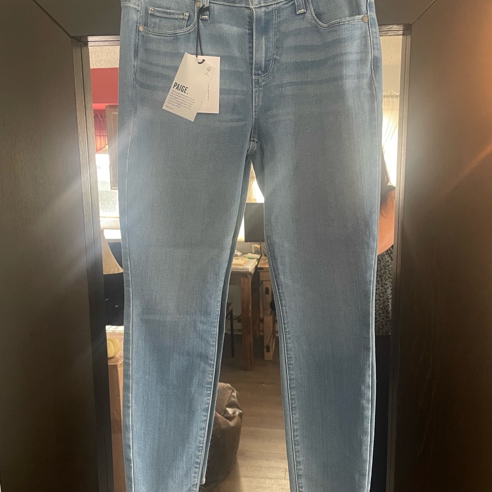 PAIGE Women's Light Blue Skinny Jeans